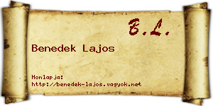 Benedek Lajos névjegykártya